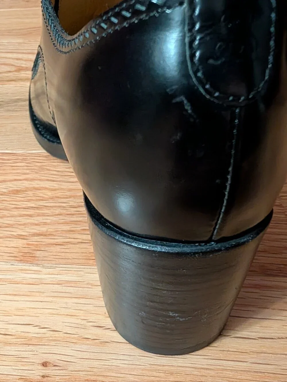 The Office Of Angela Scott Miss Brooke Black Leather Monk Strap Heel EU 35.5